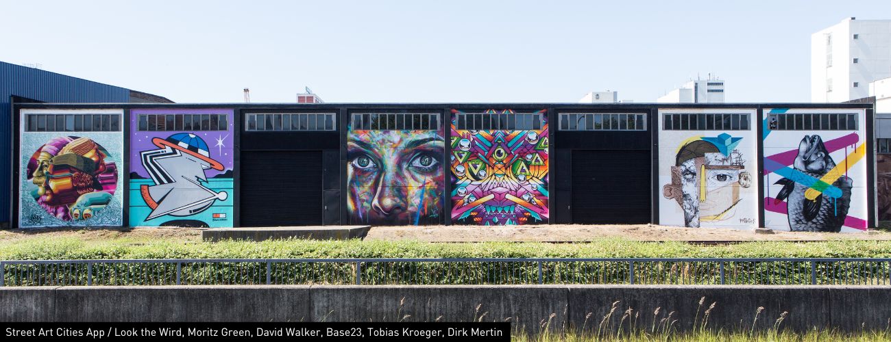 Street Art Cities App / Look the Wird, Moritz Green, David Walker, Base23, Tobias Kroeger & Dirk Mertin - Quelle: Street Art Cities App / Look the Wird, Moritz Green, David Walker, Base23, Tobias Kroeger & Dirk Mertin