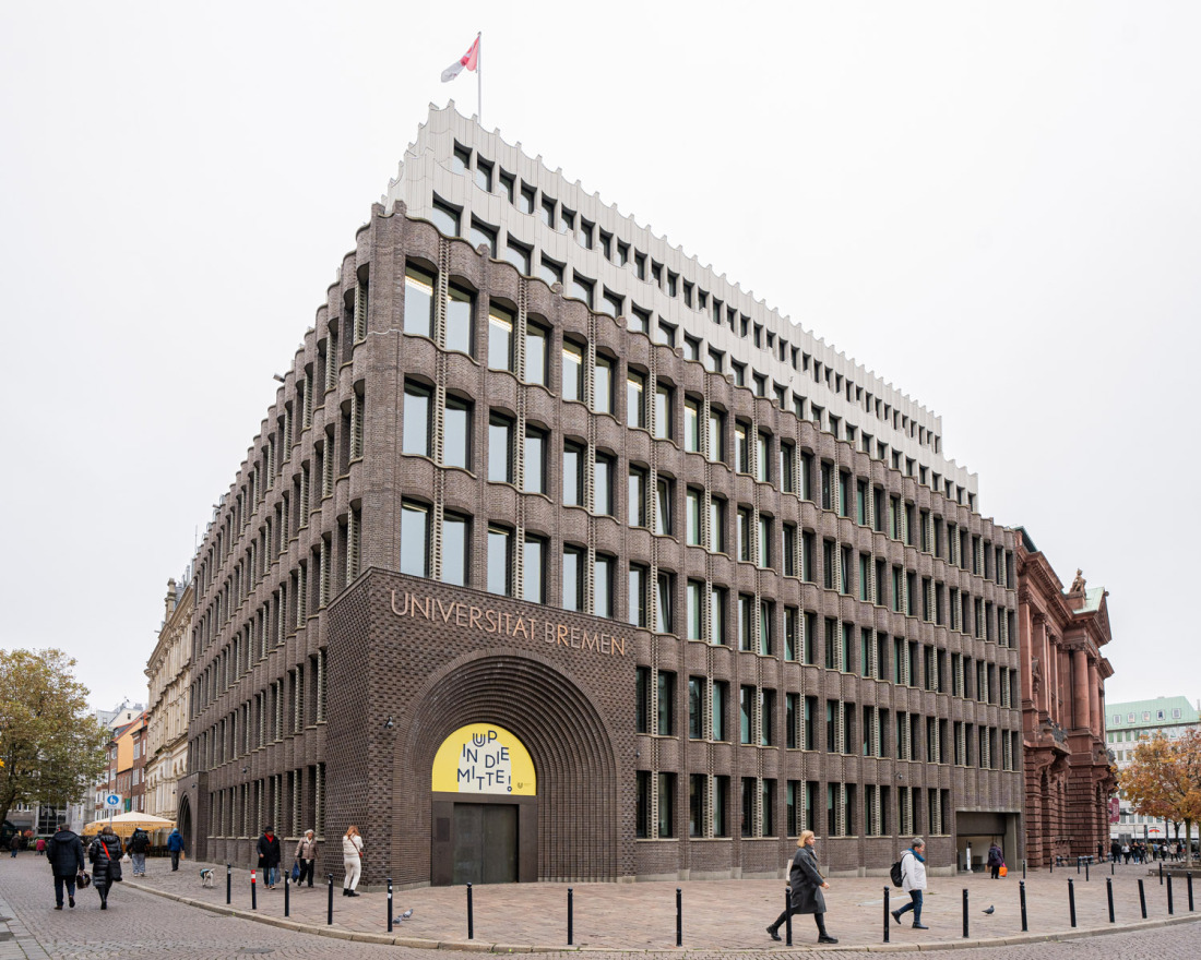 Office building with brick facade