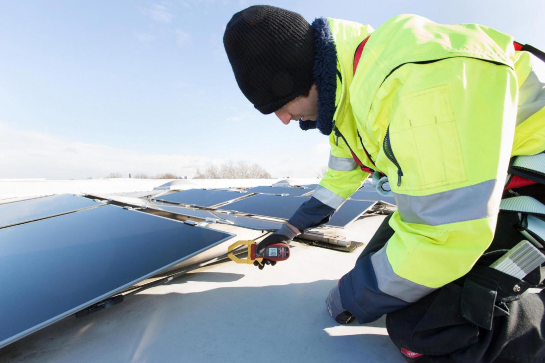 Maintenance teams from ADLER Solar check that existing panels are working properly