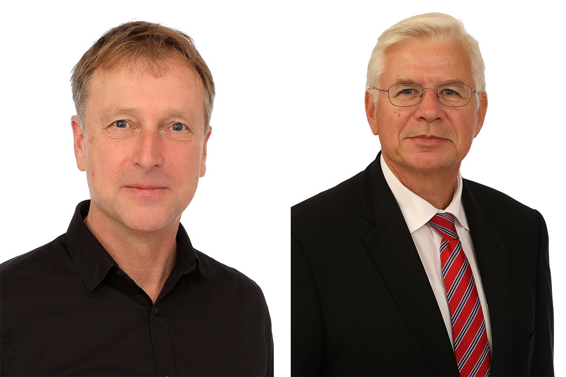 Christoph Hoffmeister, Verfahrensingenieur und Prof. Dr. Axel Herrmann, Leiter des Faserinstitus