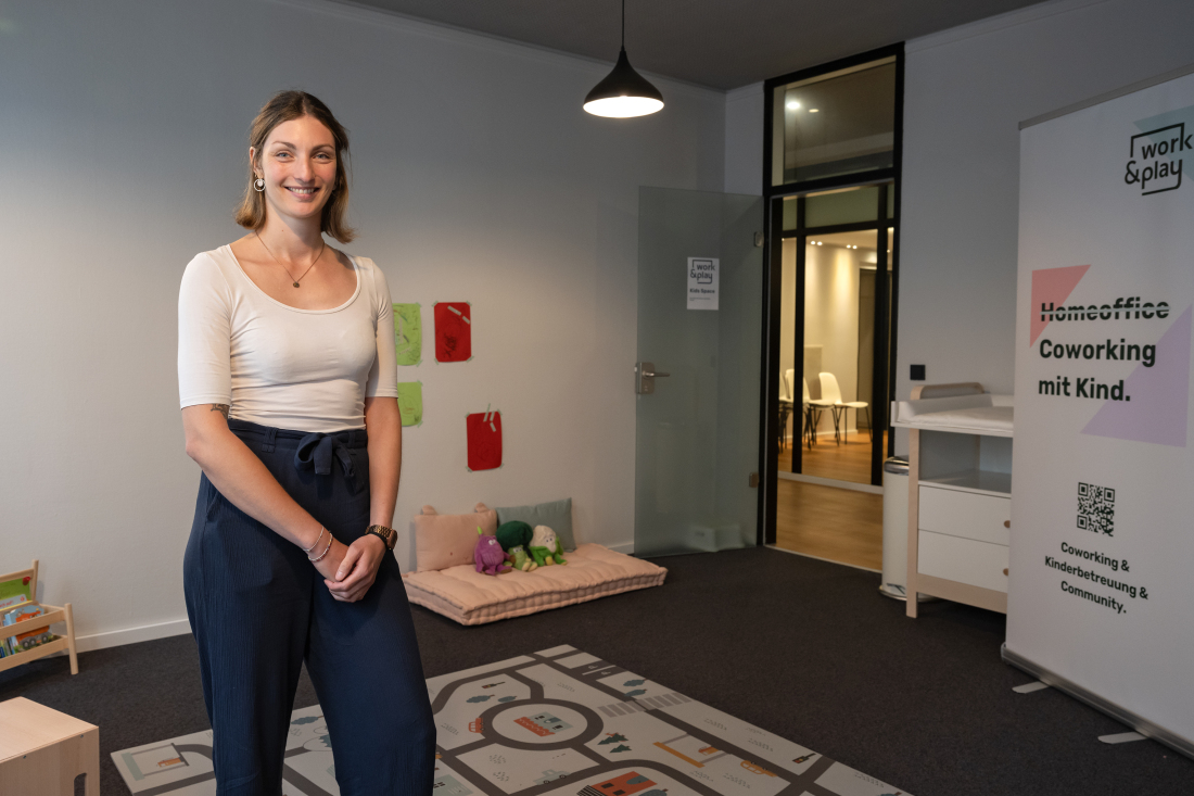 A woman standing in a room