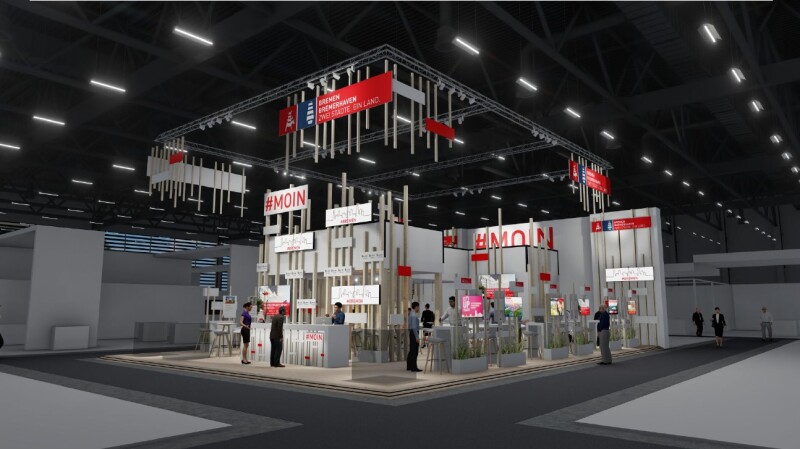 Visualisierung des neuen Messestandes des Landes Bremen