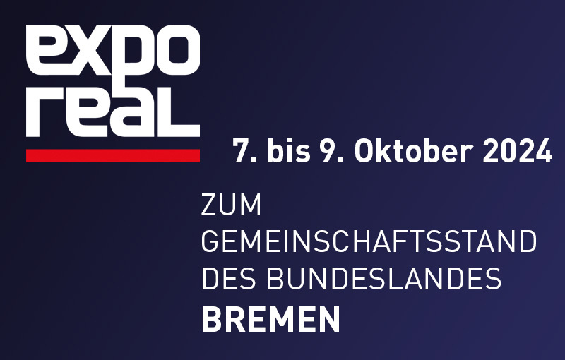 The shared stand of Bremen and Bremerhaven at the Expo Real 2024
